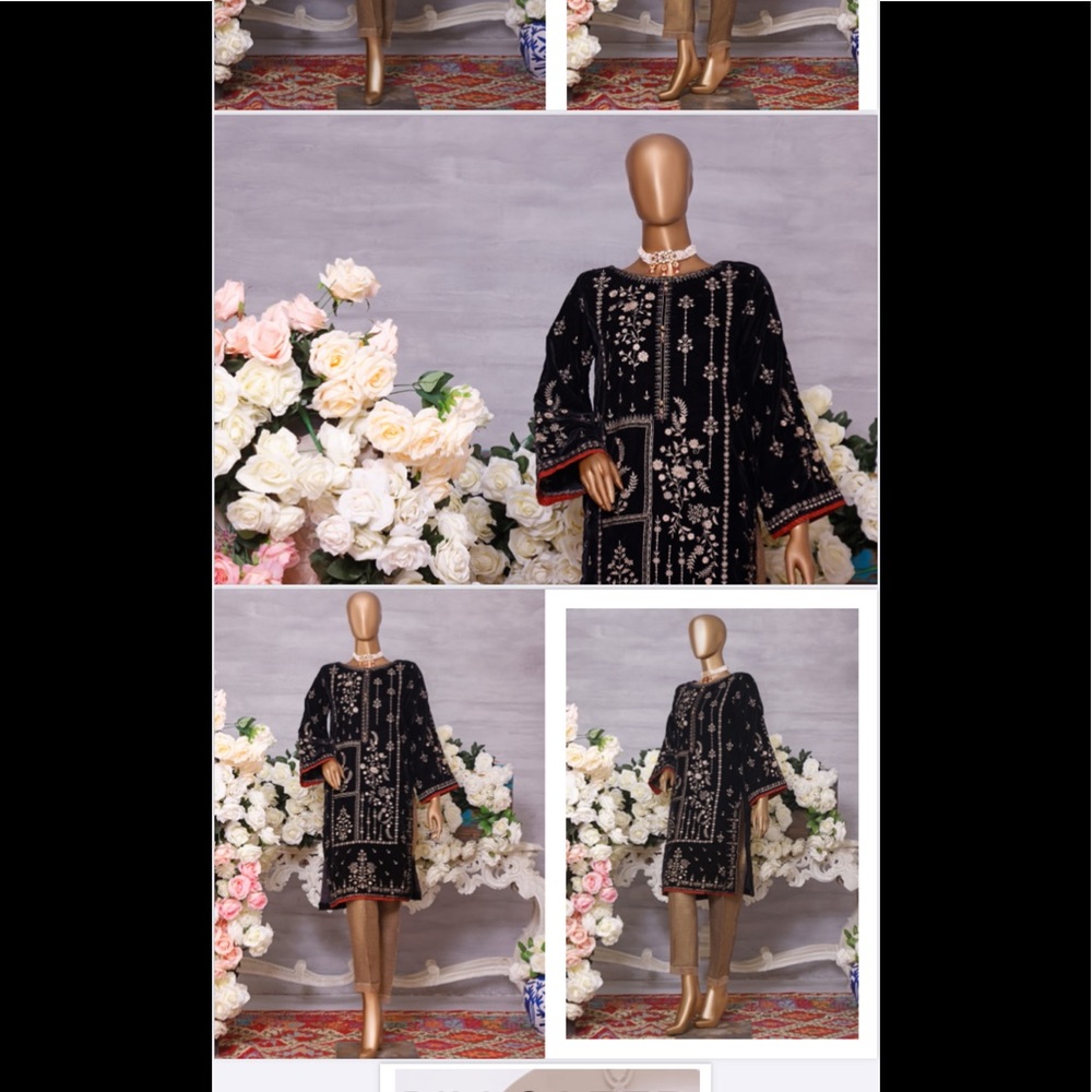 Pakistani brand bin saeed formal velvet kurta / shirt